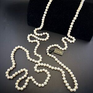 Honora Pearl Necklace Long 68" White Flapper Potato Cultured Classic Layer